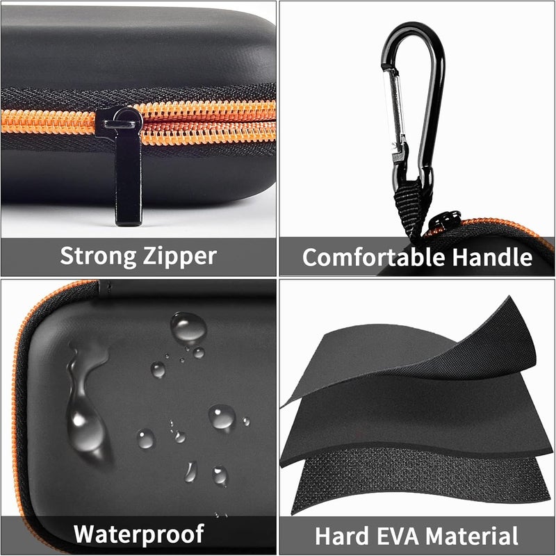 GWCASE Hard Case Compatible with SanDisk Extreme PRO 500GB 1TB 2TB 4TB Portable External SSD. Carrying Travel Holder for Crucial X8 Solid State Drive (Box Only)-Orange Zipper - Image 3